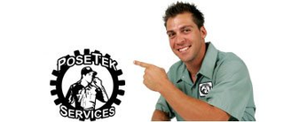 Man pointing to a logo. The logo says 