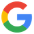 The google logo is a rainbow colored circle with the letter g in the middle.