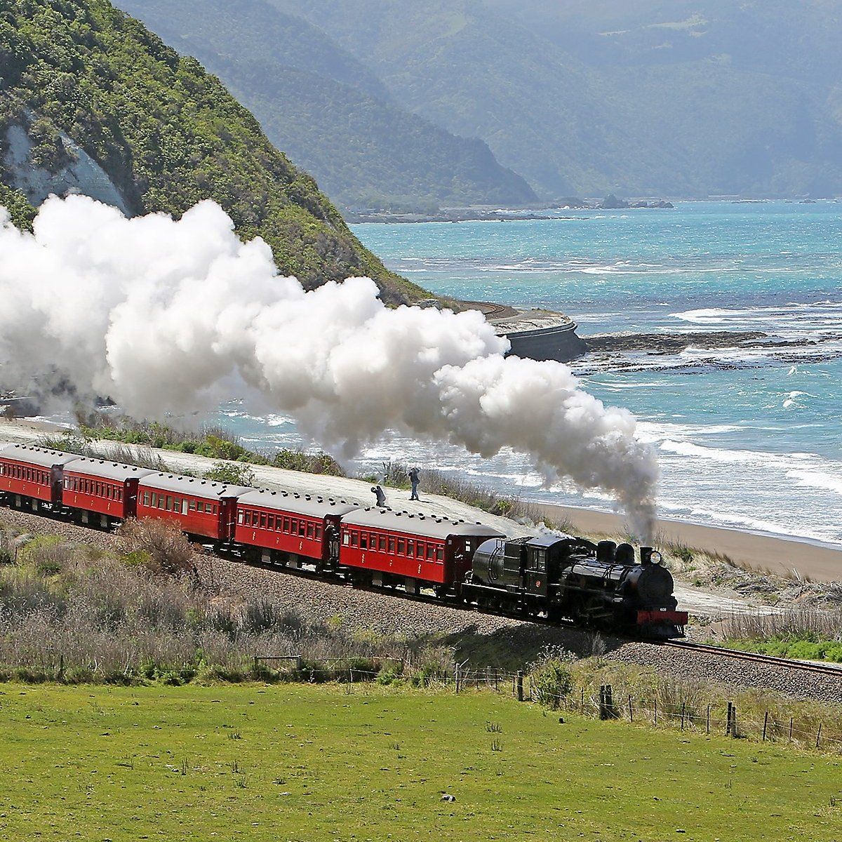 Scenic views from the Sir Edmund Hillary Explorer train and coach tours