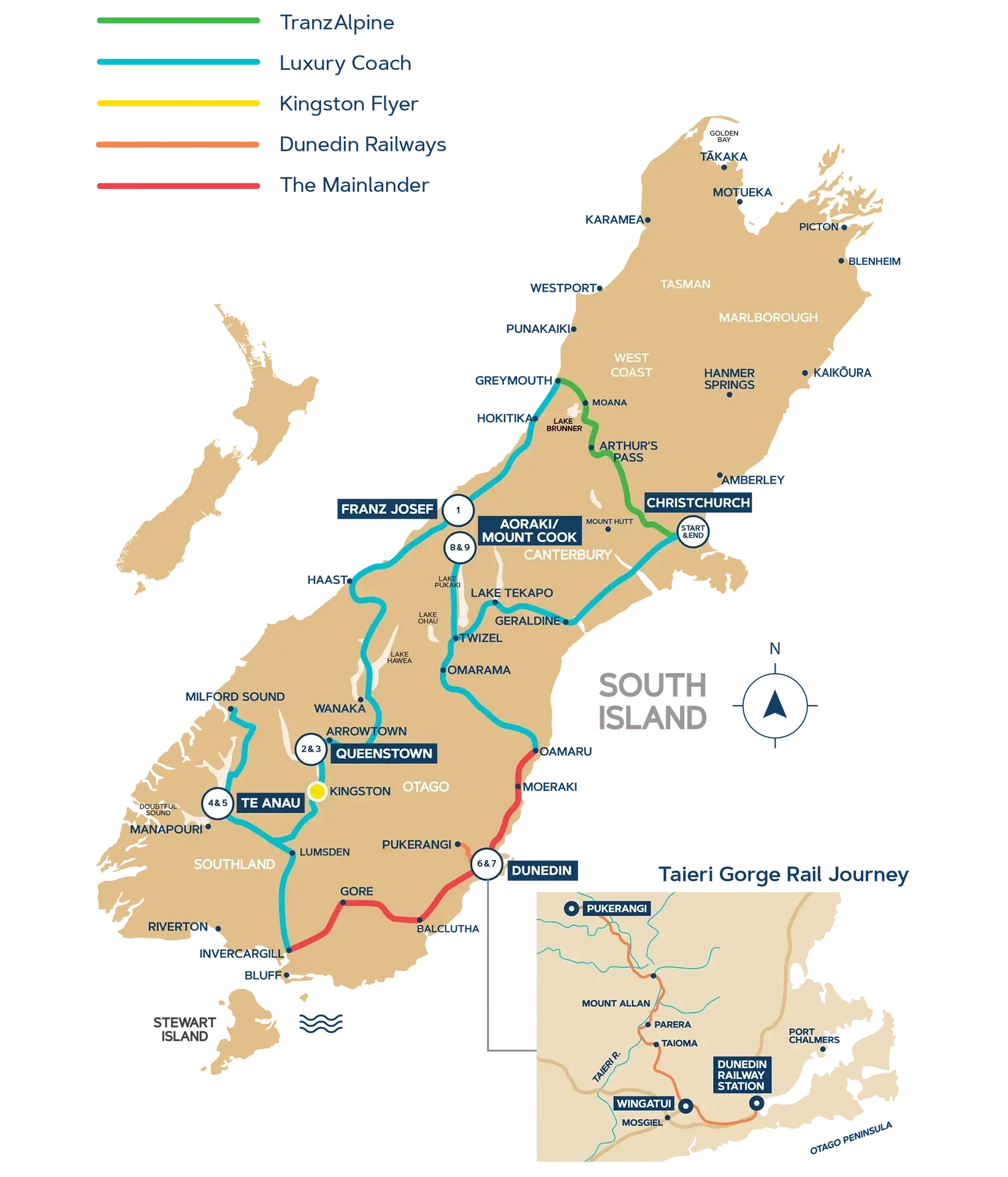 New Tour Map for the Spring - Summer Tour 2025 -2026 10 day tour