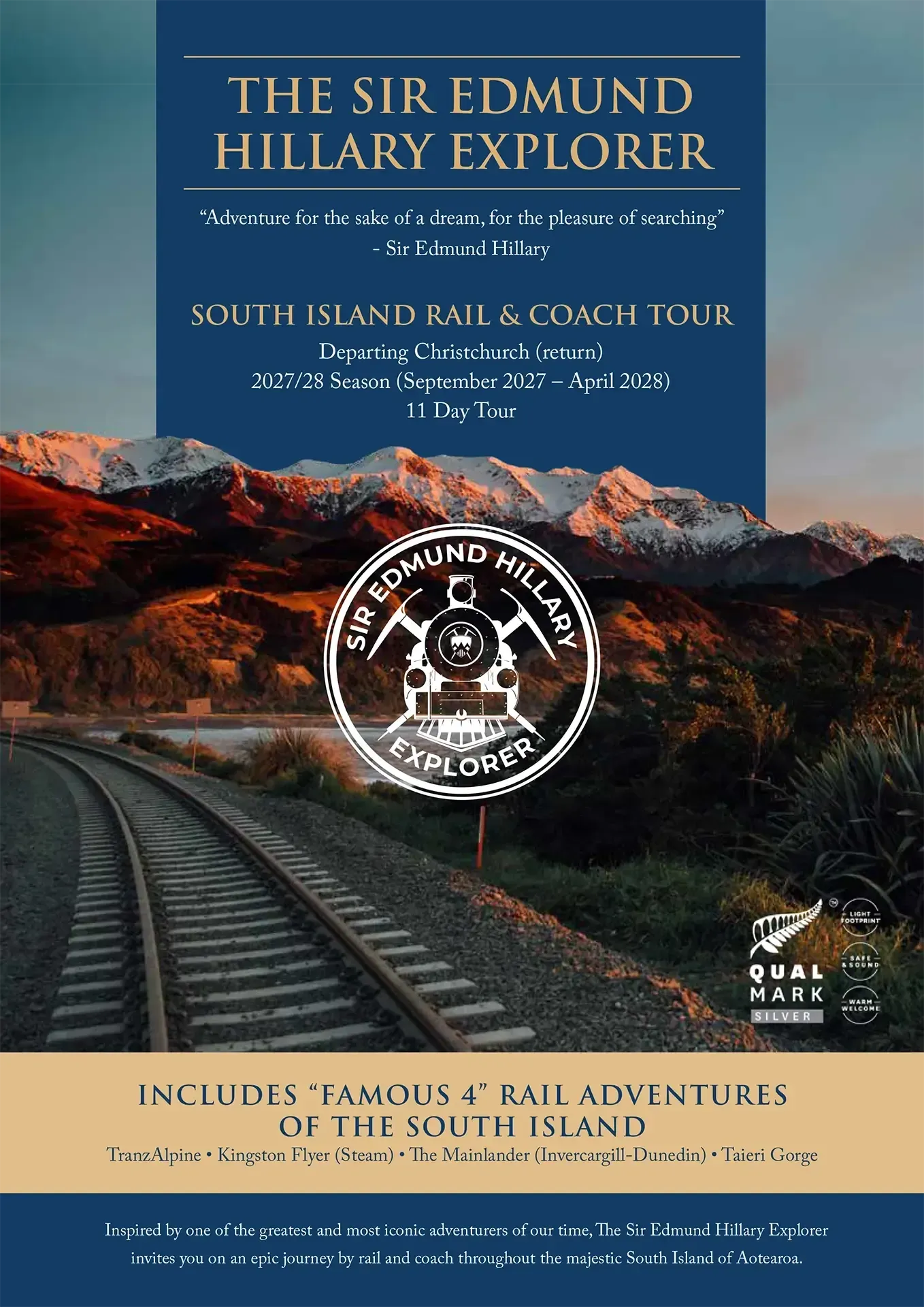 The Sir Edmund Hillary Explorer - 2027/2028 11 Day Spring-Summer Tour Brochure Cover