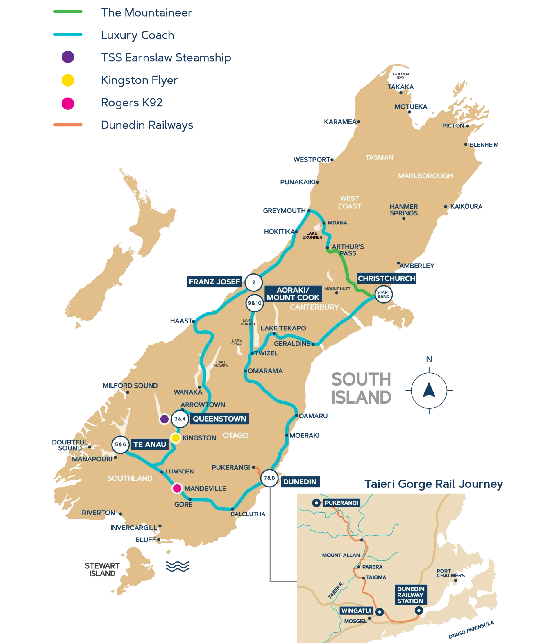 New Tour Map for the May Tour 2026 - 11 day tours