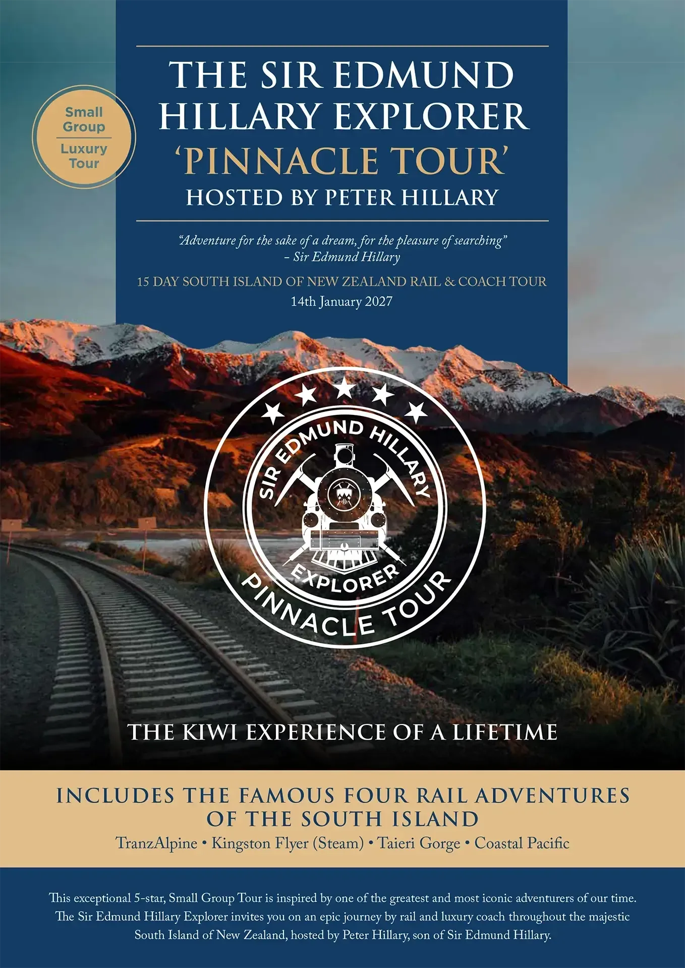 The 2027 Sir Edmund Hillary Explorer - Pinnacle Tour Brochure Cover