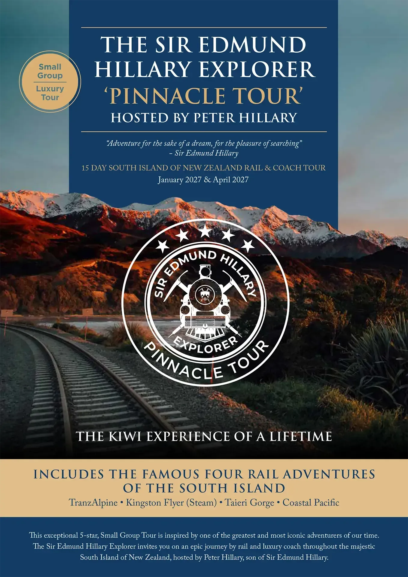 The 2027 Sir Edmund Hillary Explorer - Pinnacle Tour Brochure Cover