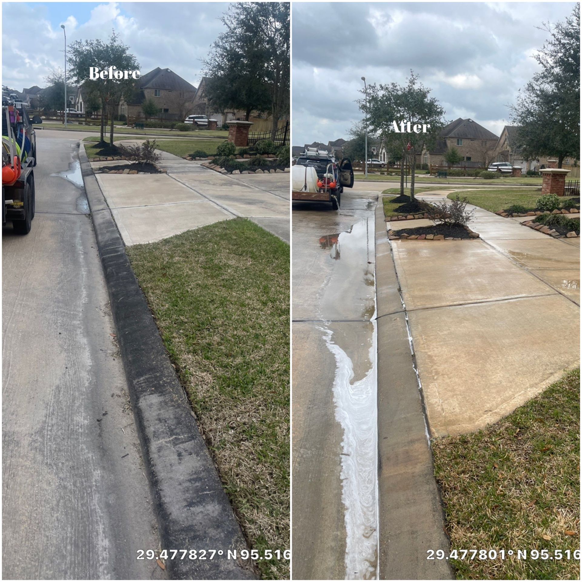 A before and after picture of a house with a roof.