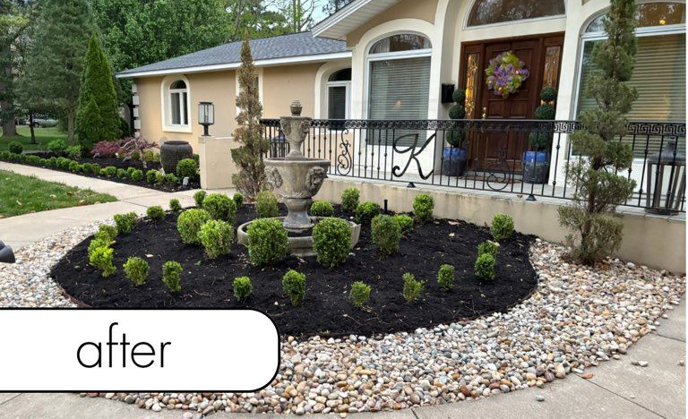 Rocky path through a grassy area, surrounded by trees.
