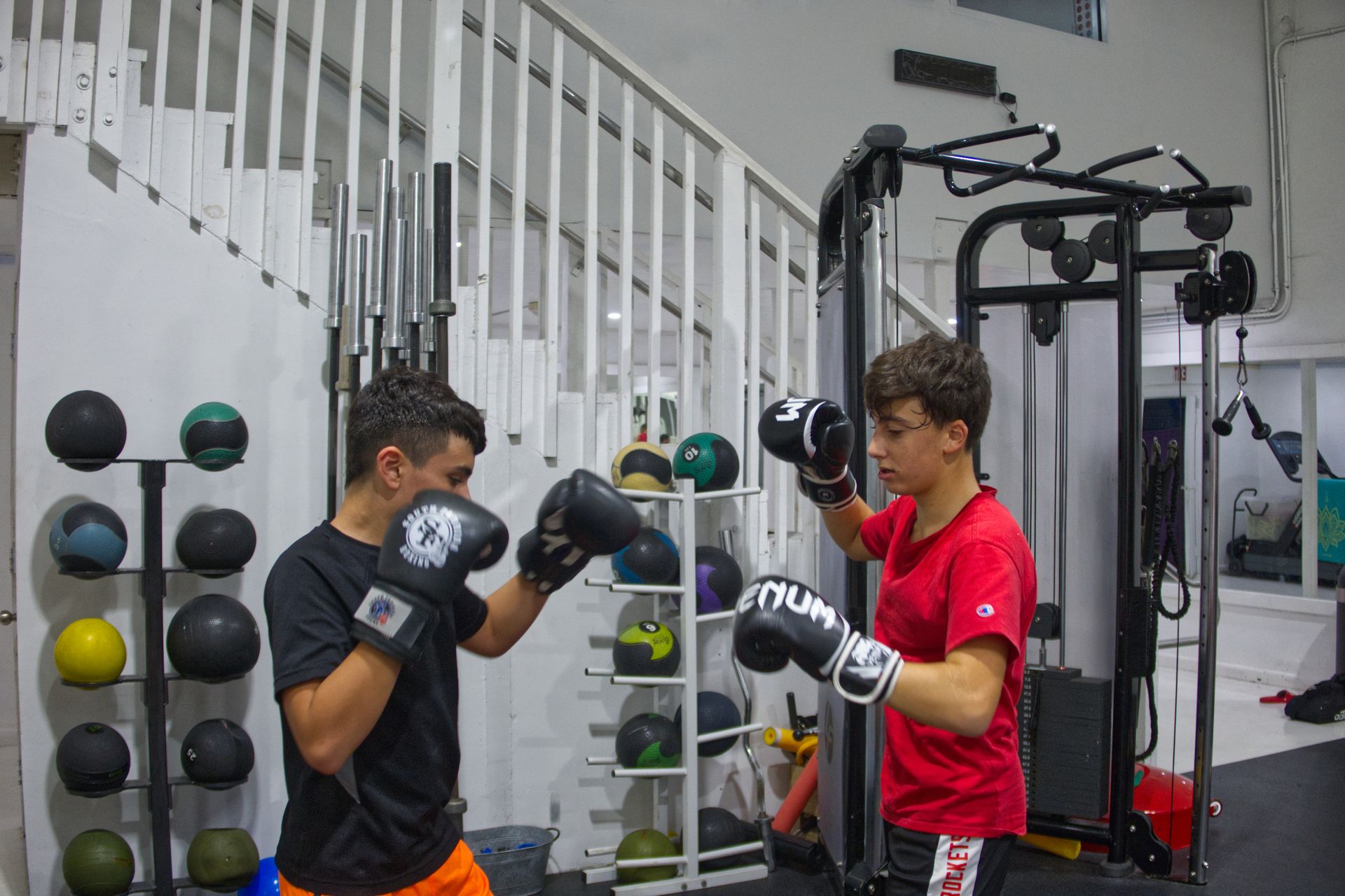 two kids cardio boxing at American Top Team Aventura/NMB