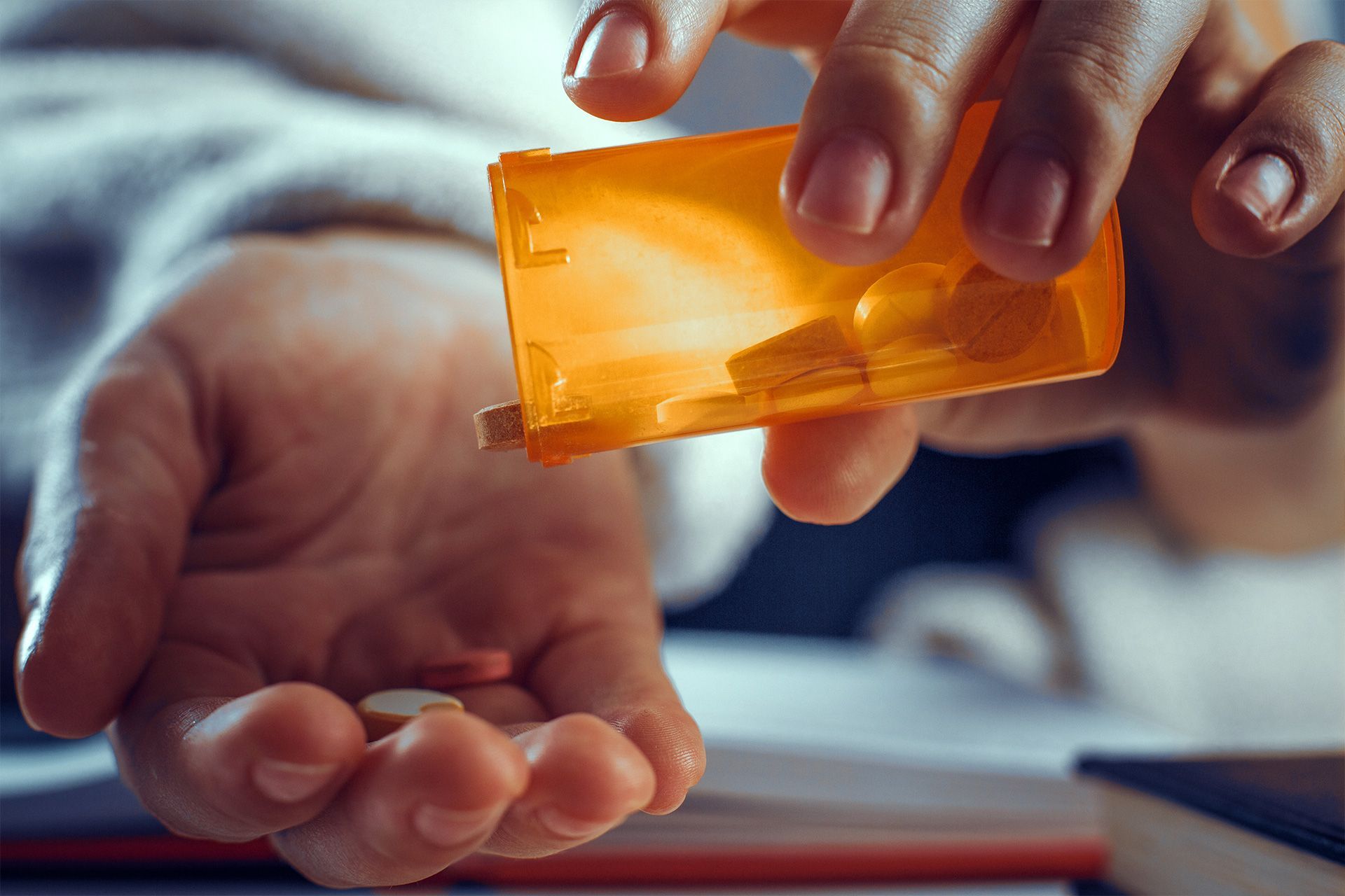 Patient reviewing prescription error documents