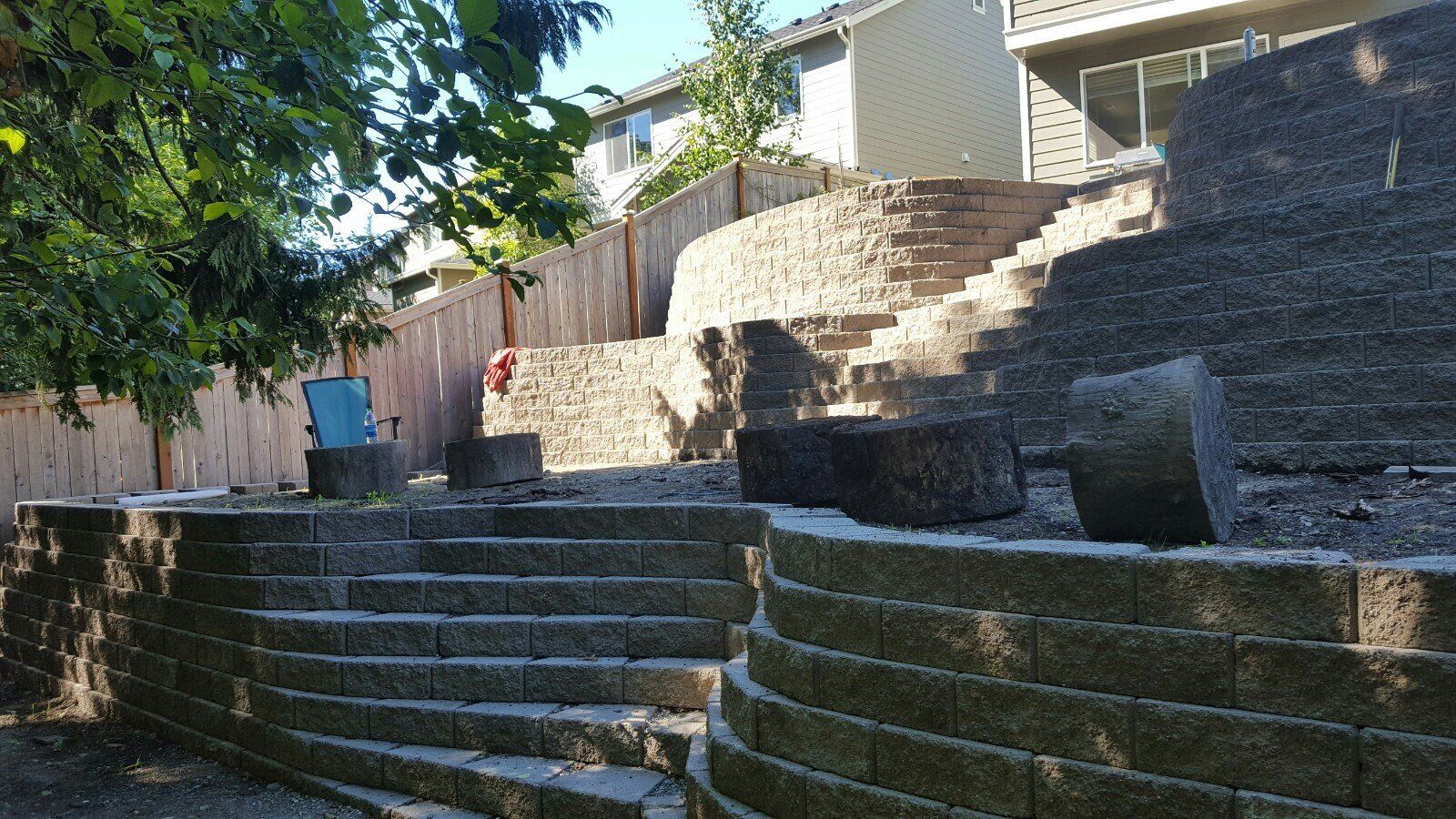 Levels — Backyard Levels With Bricks In Everett, WA