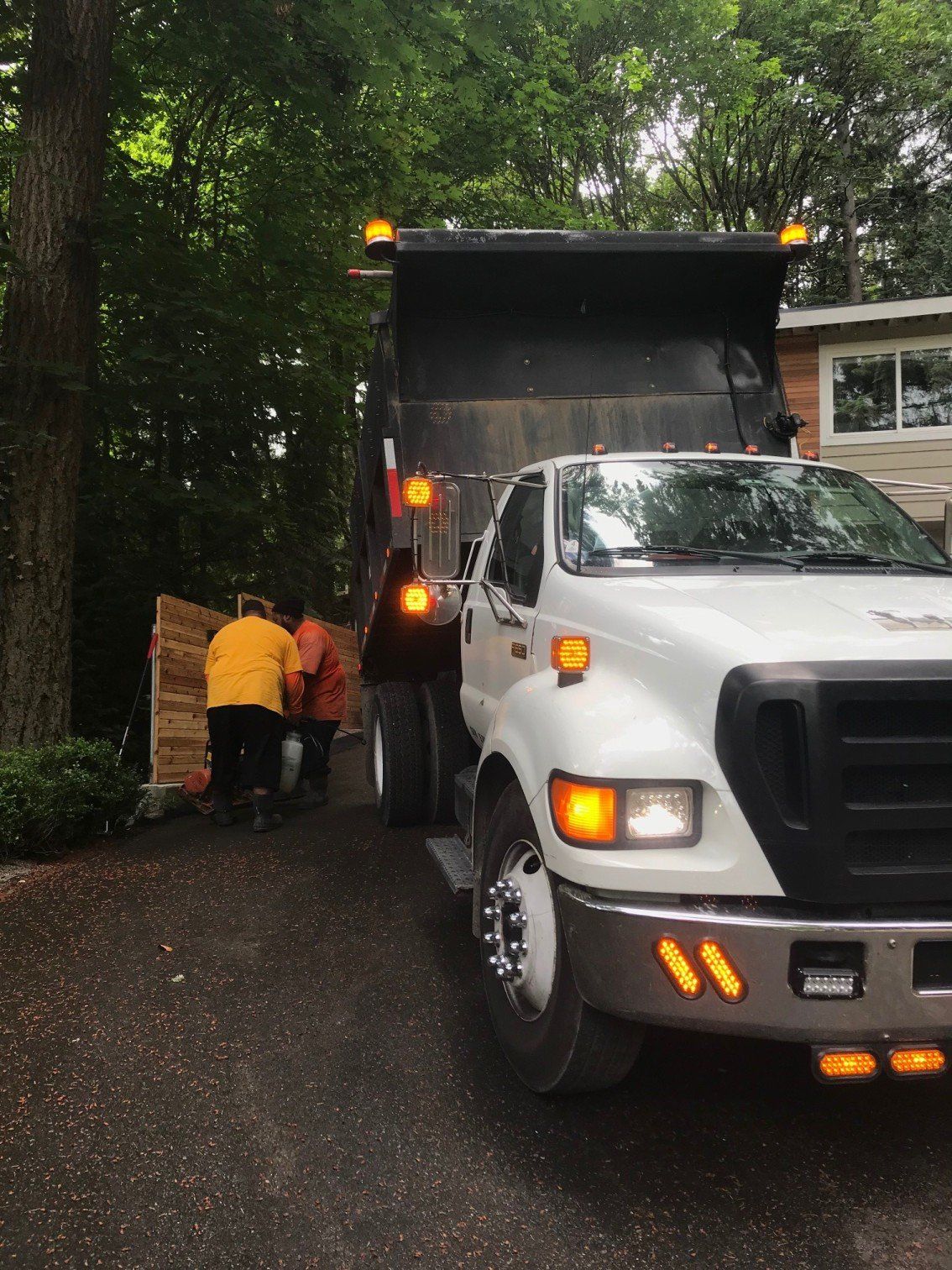 White Truck — Sunrise Landscape White Dumptruck In Everett, WA