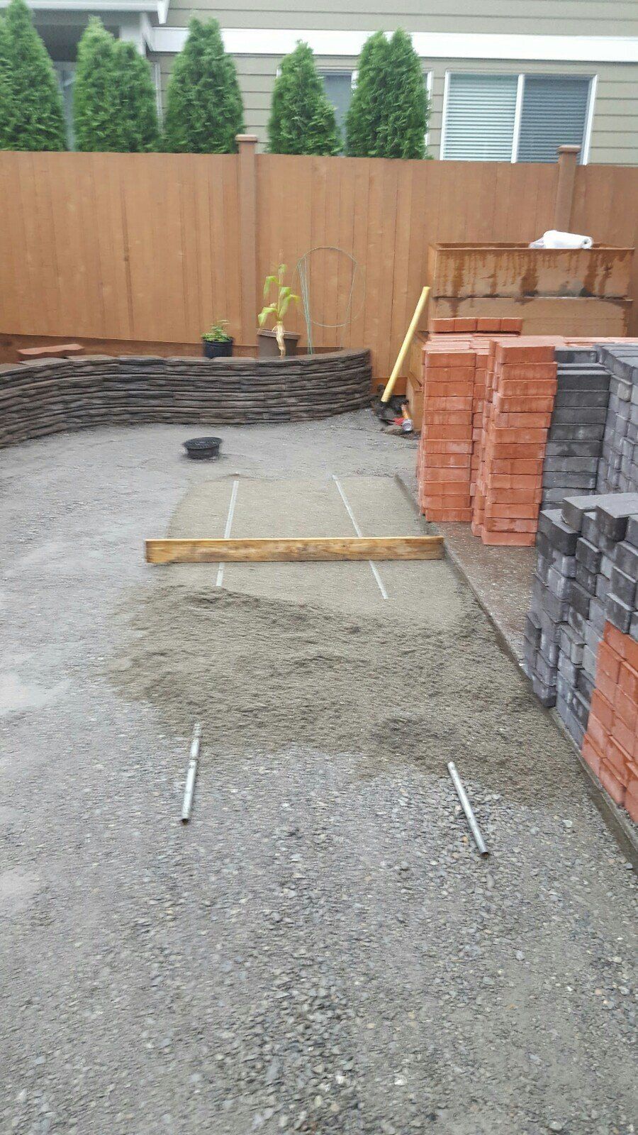 Brick Backyard — Brick Backyard Prep To Lay Down Flooring In Everett, WA