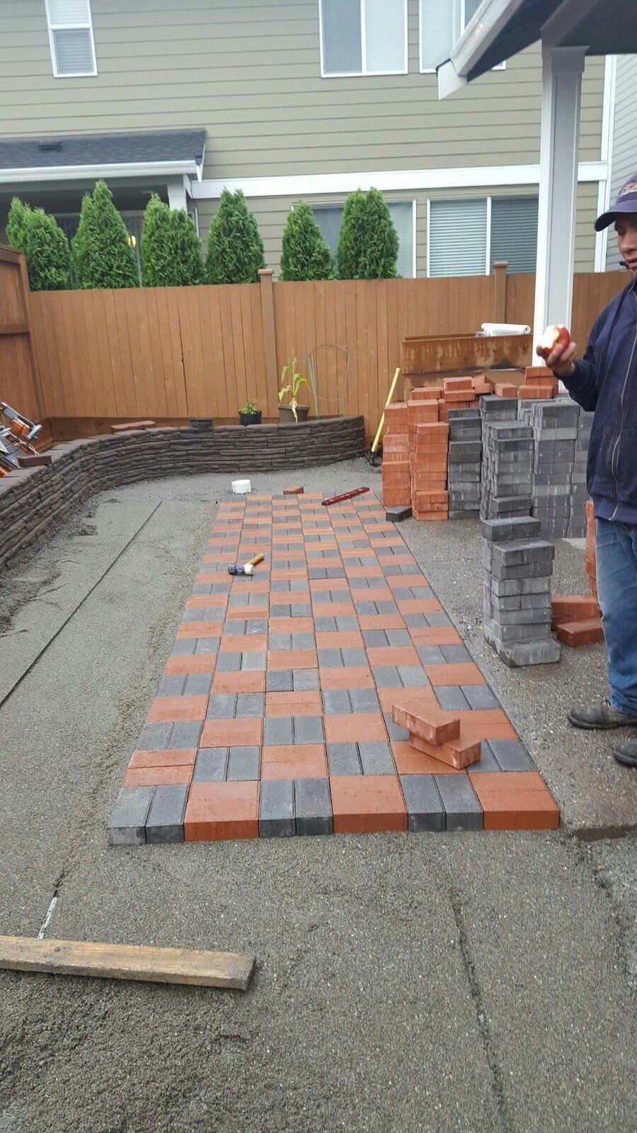 Pavement Backyard — brick backyard floor In Everett, WA