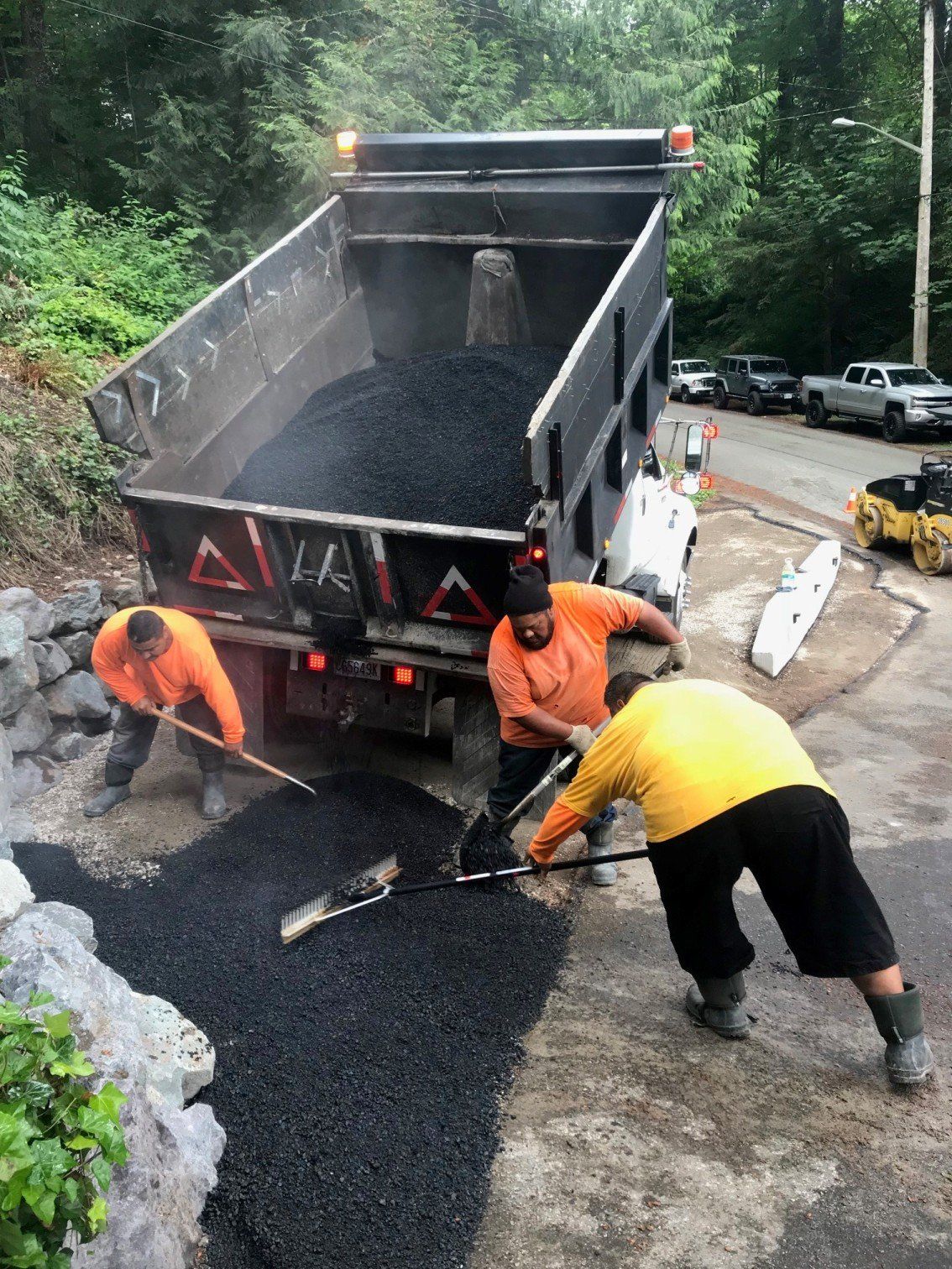 Workers — Driveway During Installation In Everett, WA