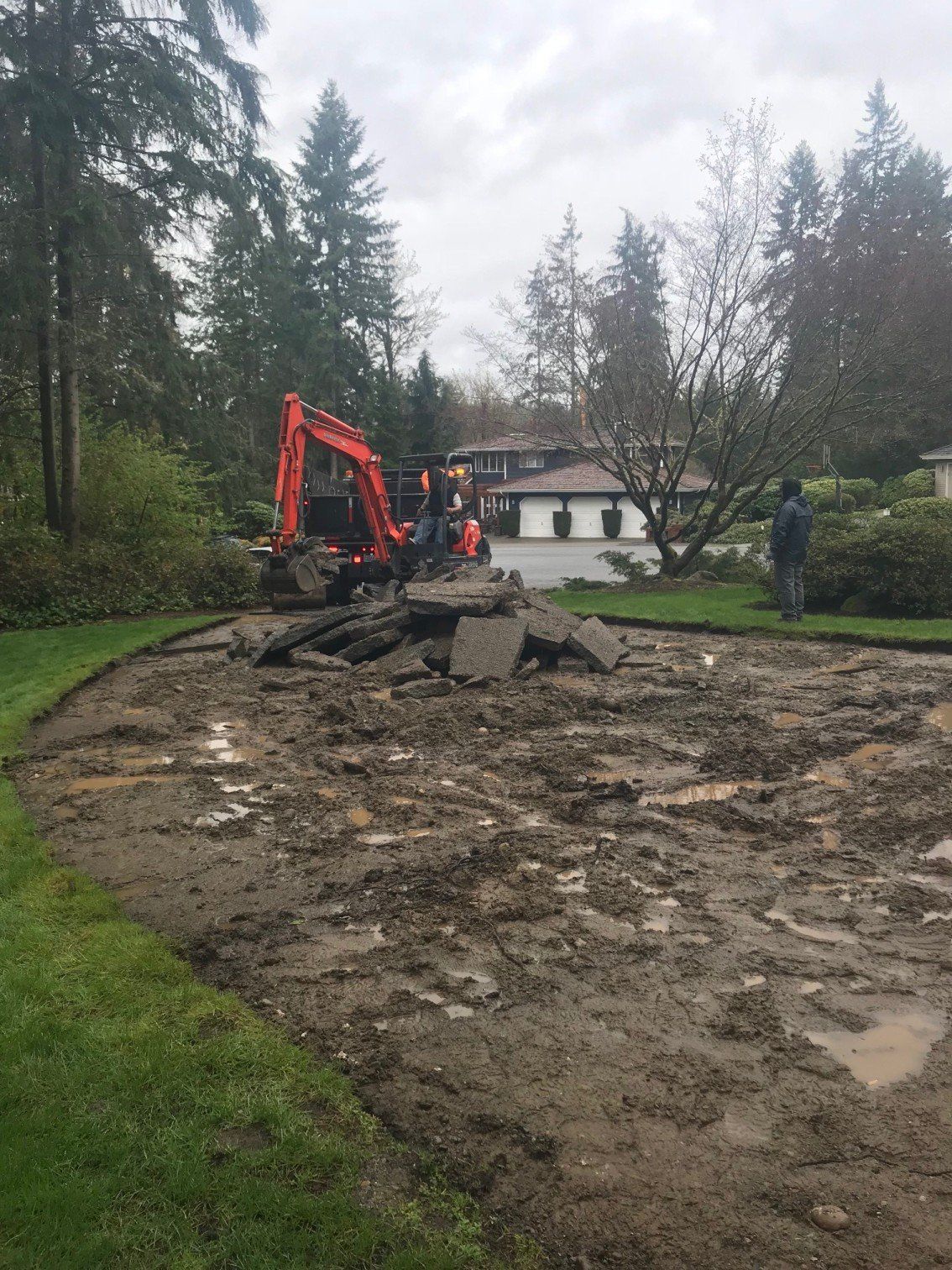 Red Excavator — Excavator Finishing Debris And Dirt Removal In Everett, WA