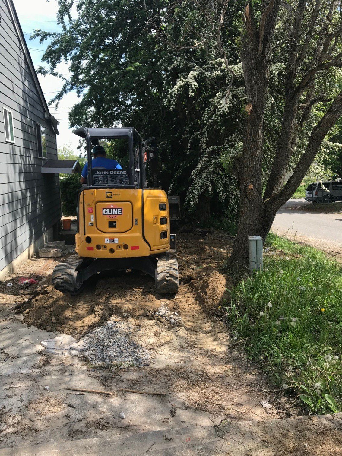 Excavator At Work — Excavator Removing Debris In Everett, WA