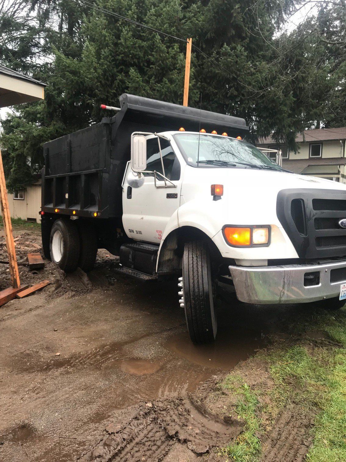 White Truck — Sunrise Landscape White Dumptruck In Everett, WA