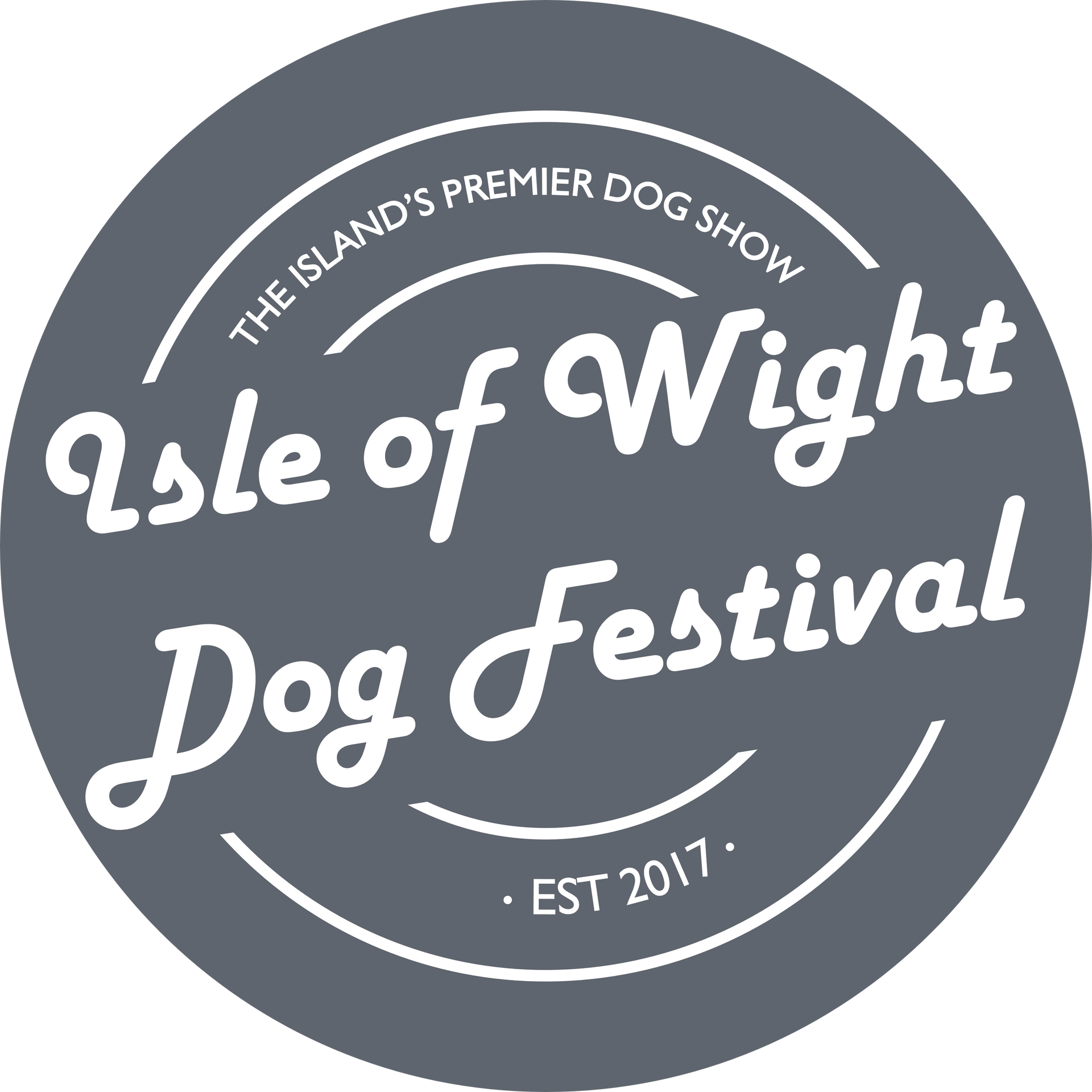 A logo for the isle of wight dog festival