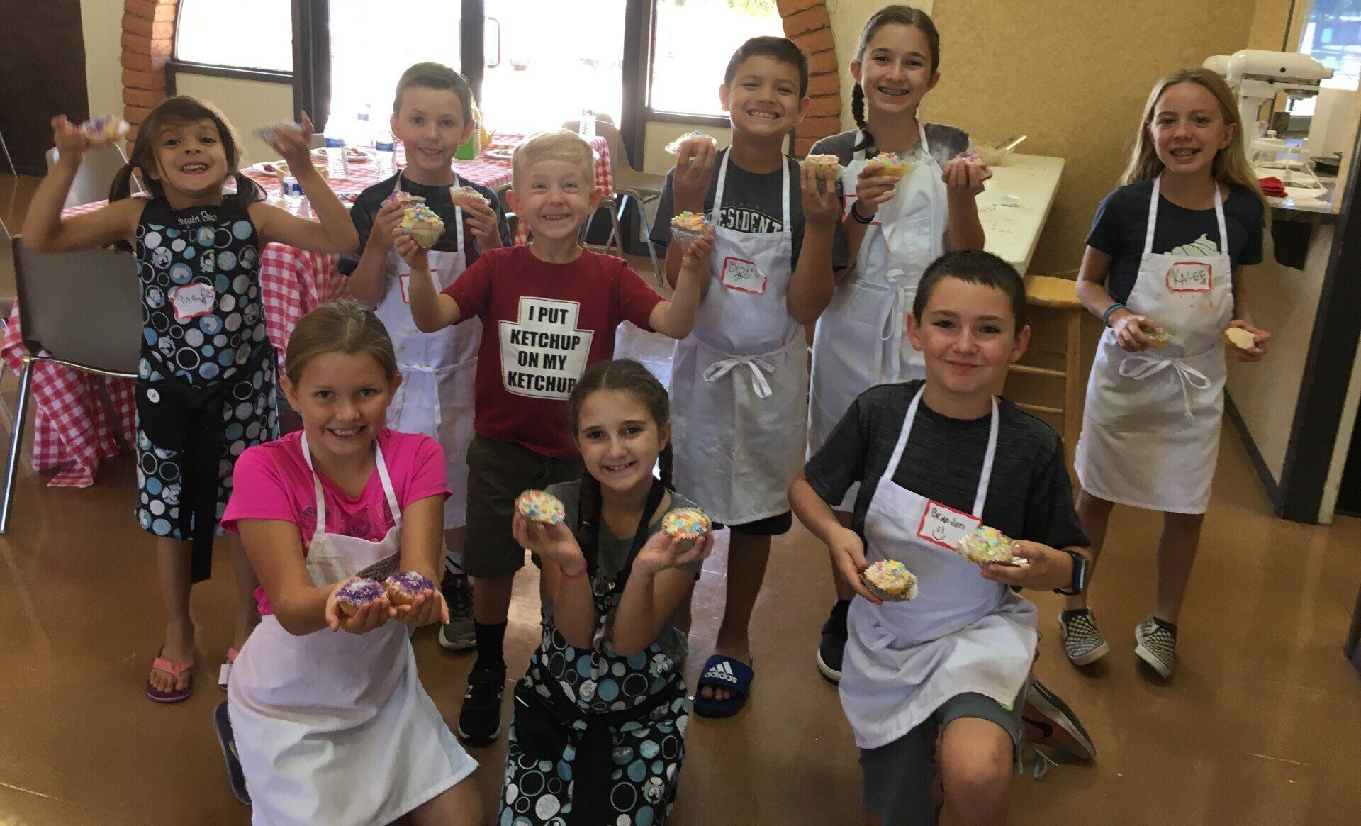 children with their cooked creations