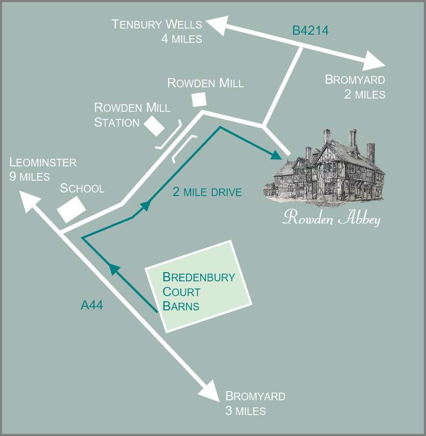 rowden abbey directions from bredenbury court