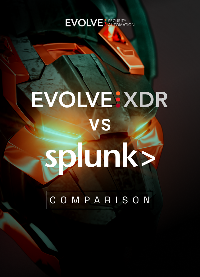 A poster for evolve xdr vs splunk comparison