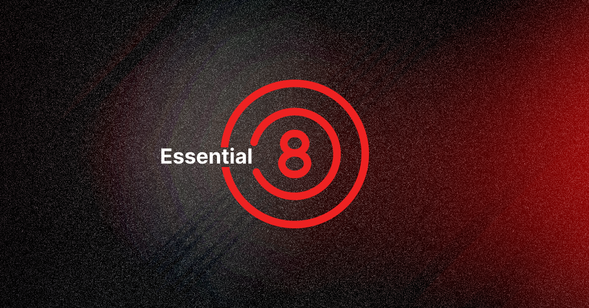 A red circle with the number eight inside of it on a black background.