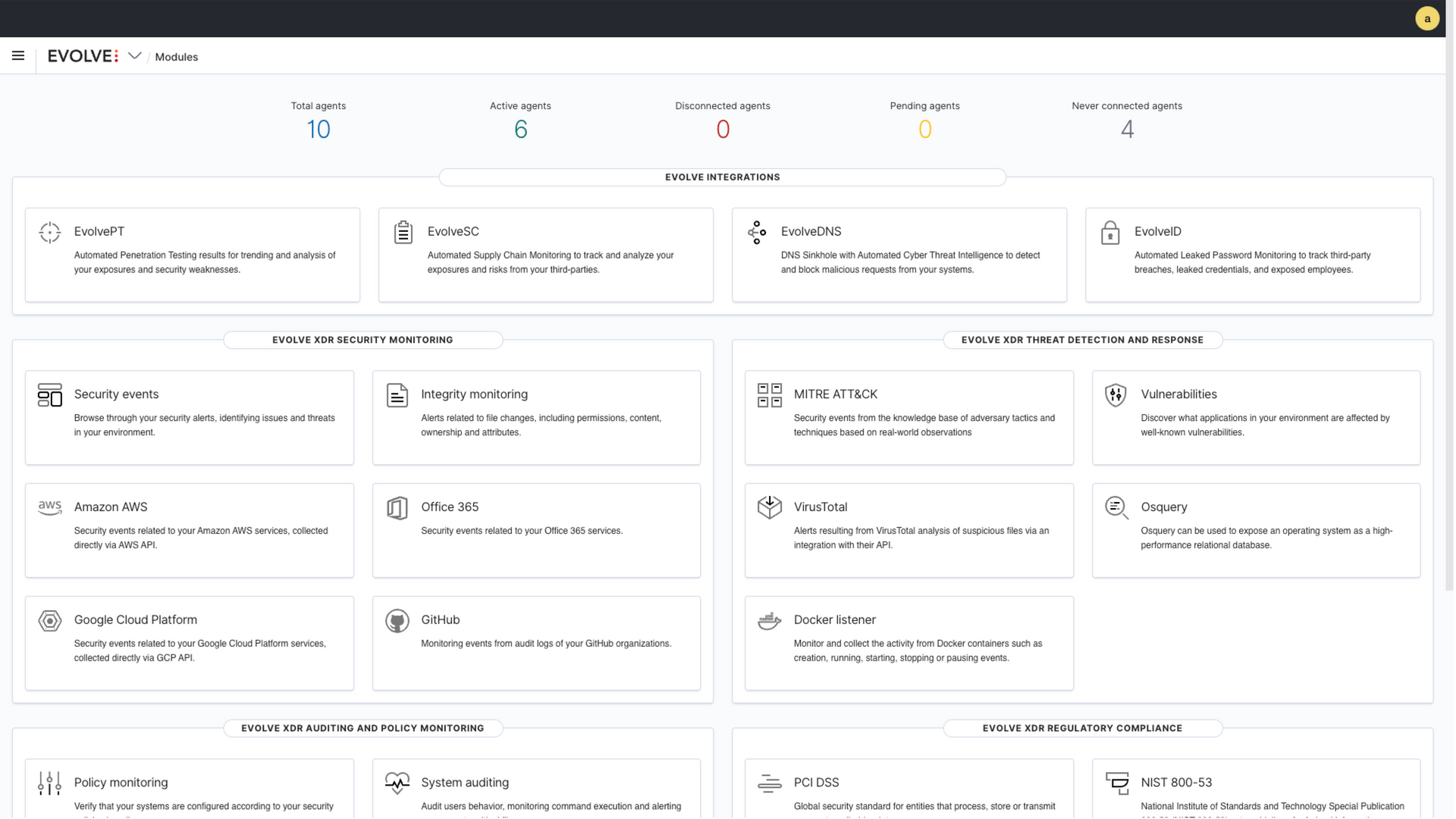 A screenshot of a dashboard with a lot of icons on it.