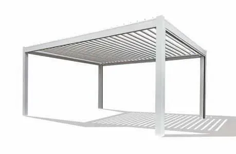 A white pergola with a shadow on a white background.