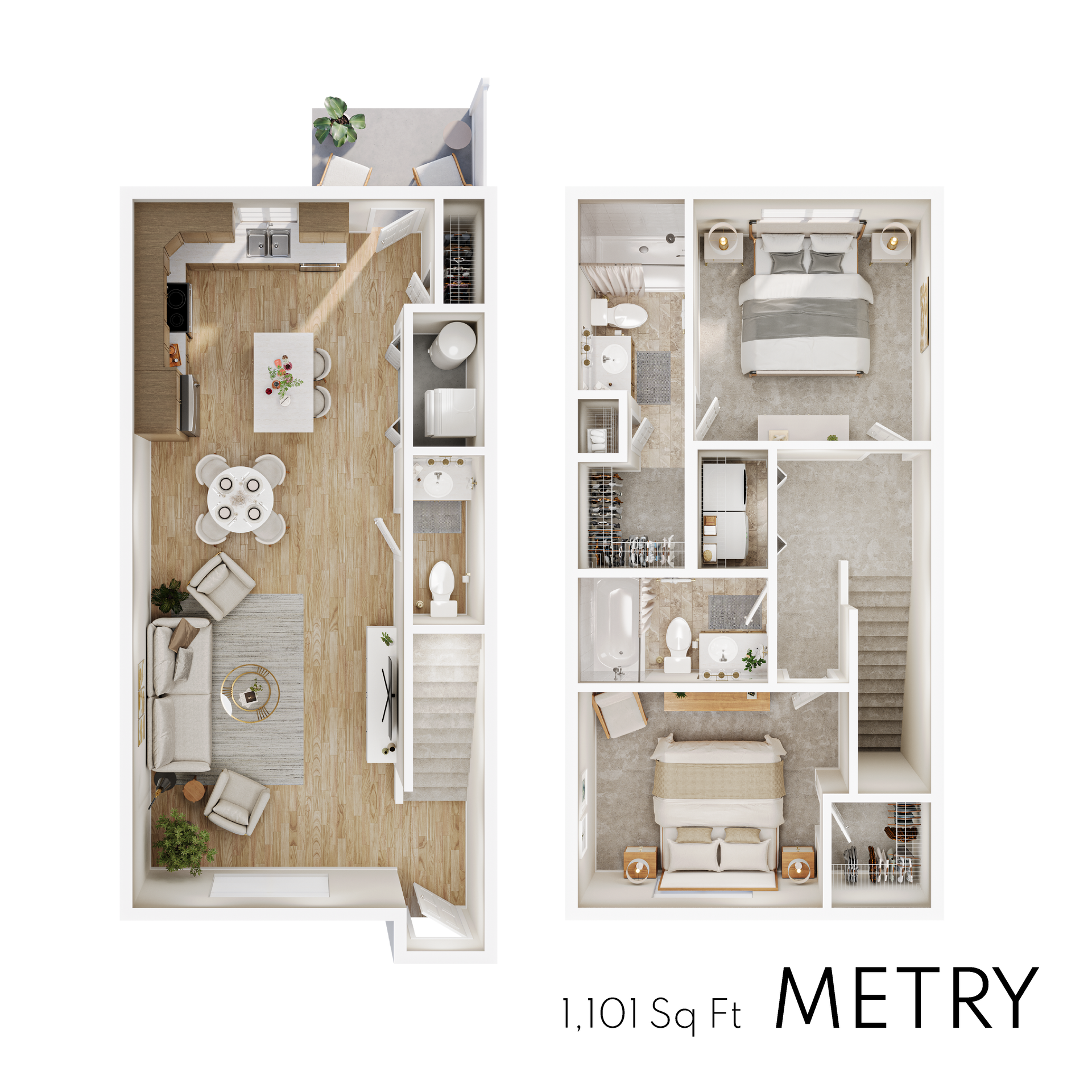 Metry floor plan with 1,101 square feet
