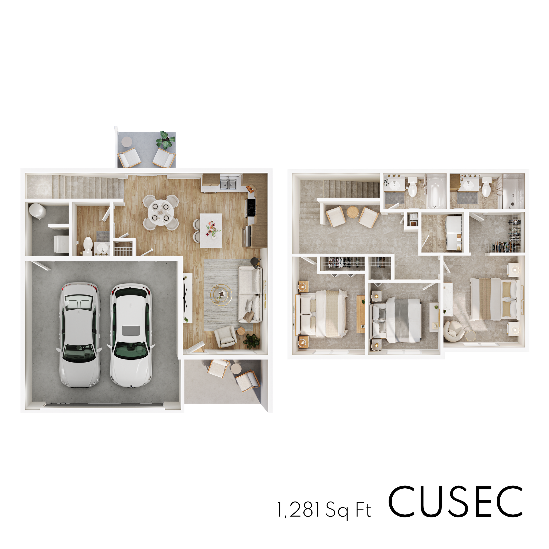 Cusec floor plan with 1,101 square feet