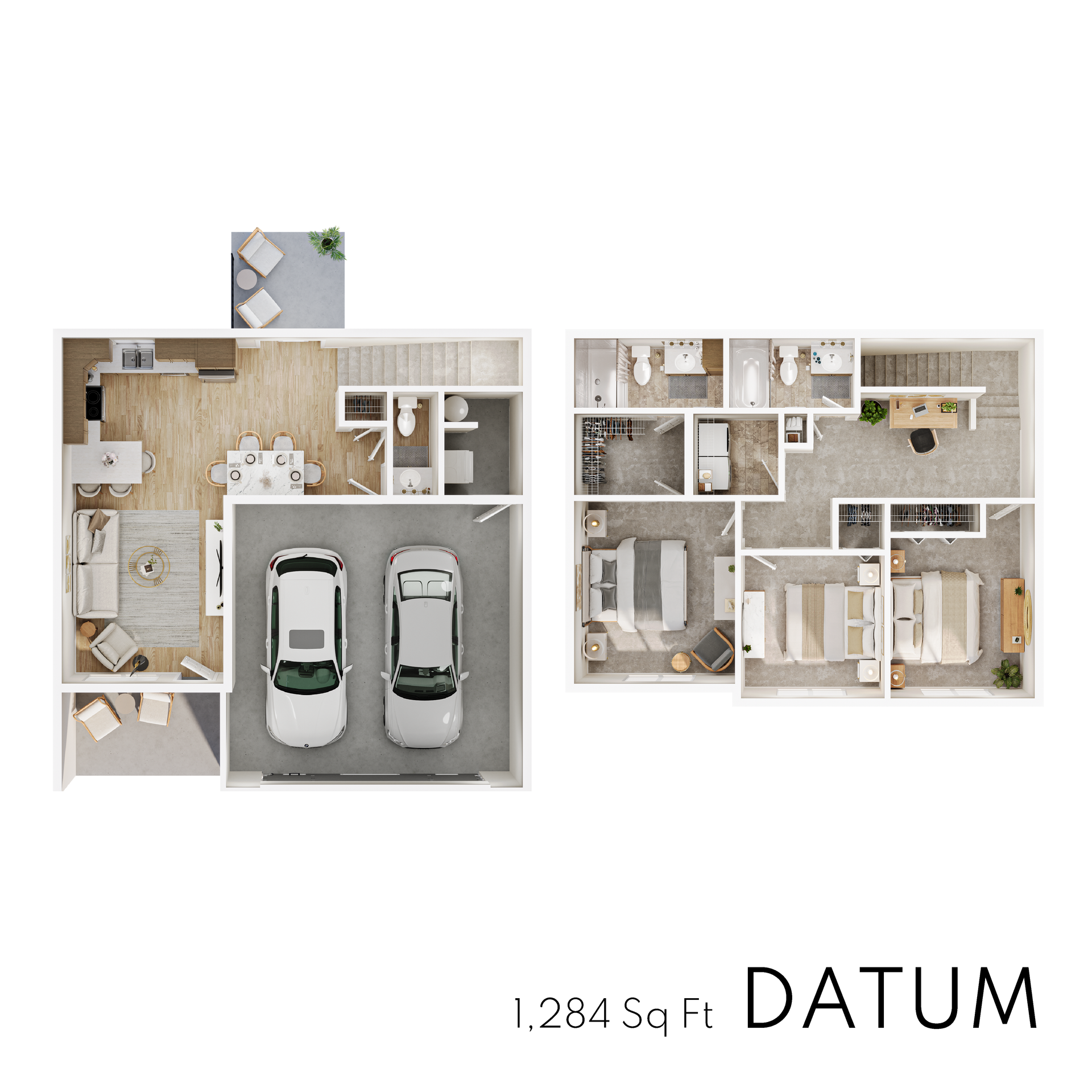 Datum floor plan with 1,284 square feet