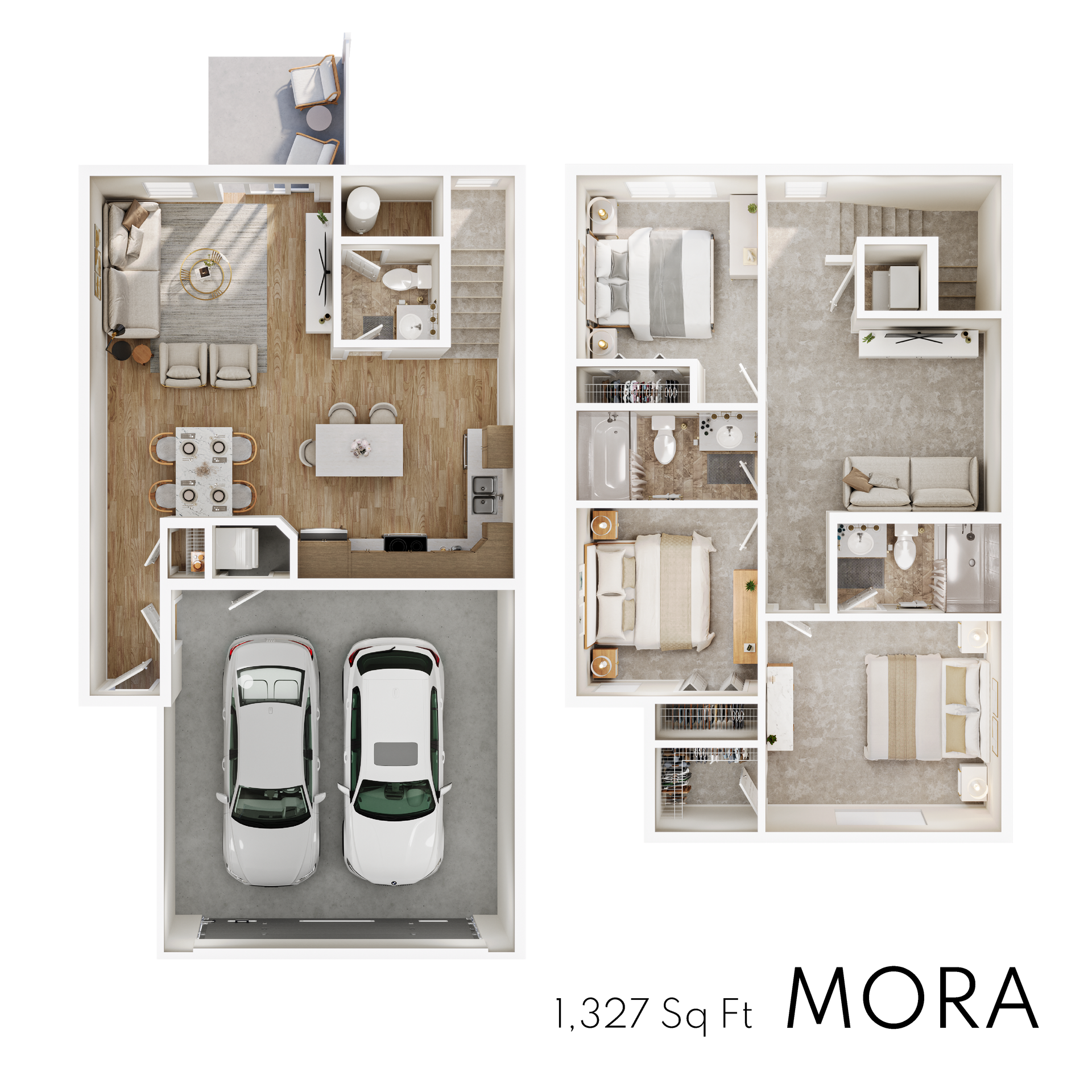 More floor plan with 1,32 square feet