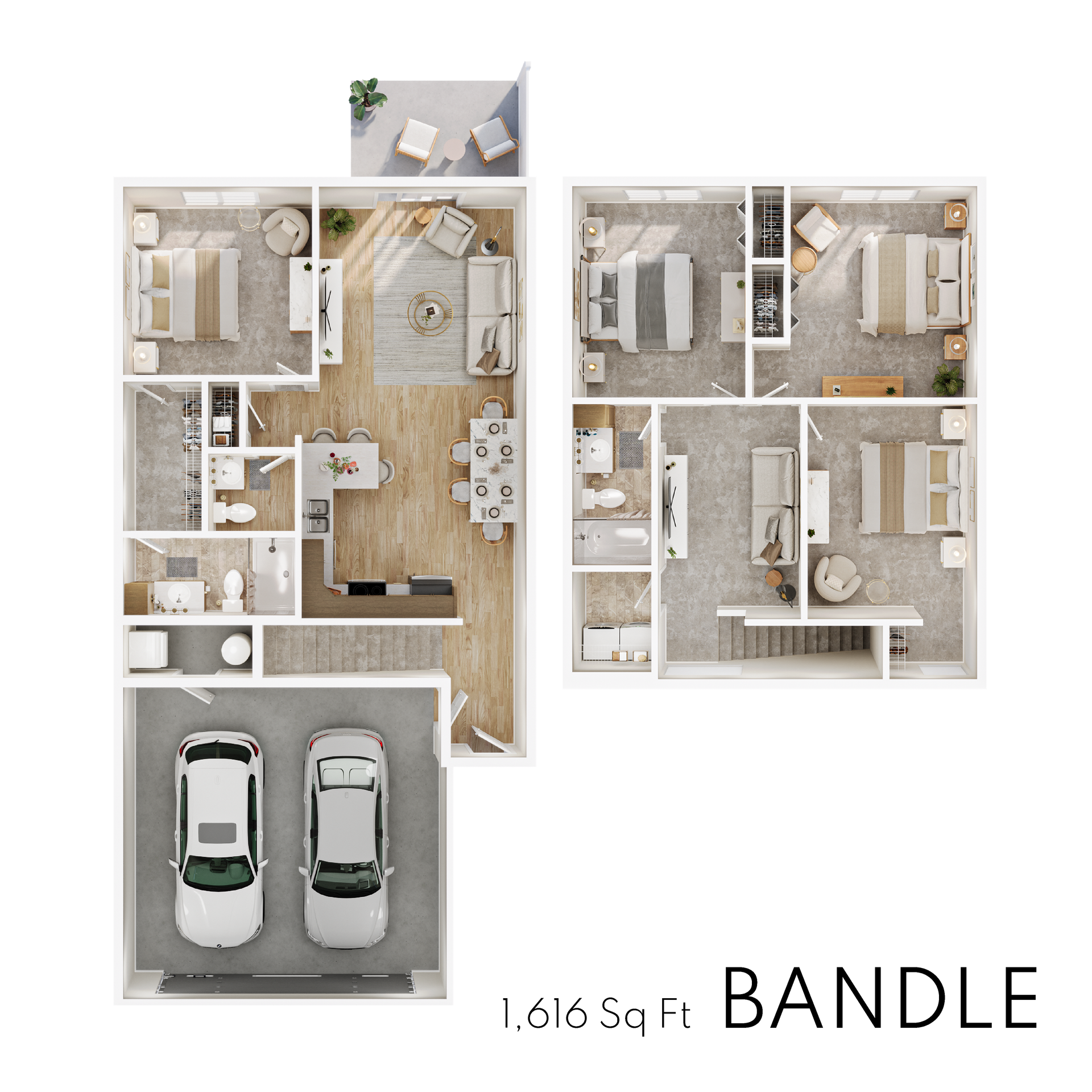 Bandle floor plan with 1,616 square feet