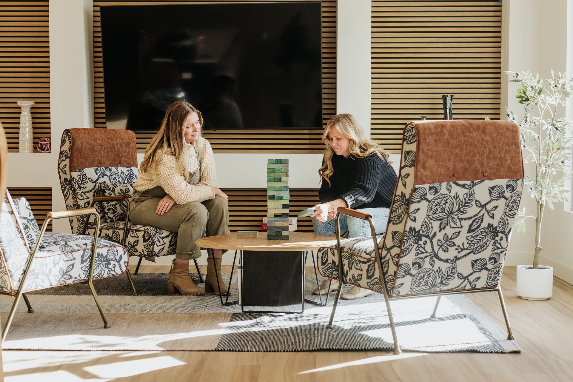 People playing a game in the clubhouse