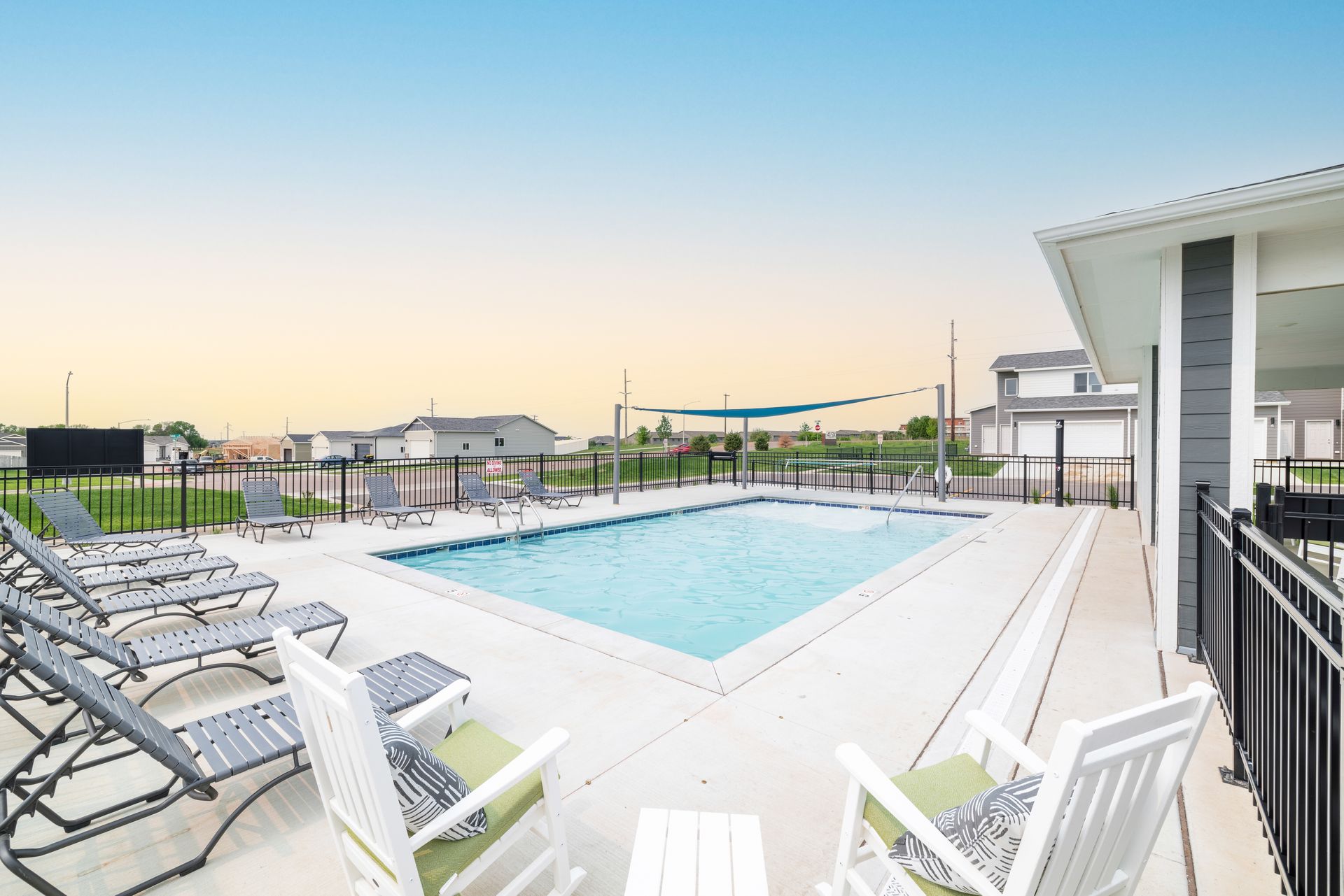 Pools with beach chairs