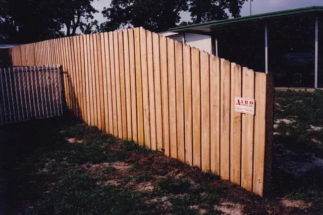 Wood slant fence — Brooksville, FL — AARO Fence Inc.