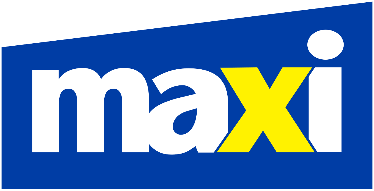 Un maxi logo bleu et jaune sur fond blanc