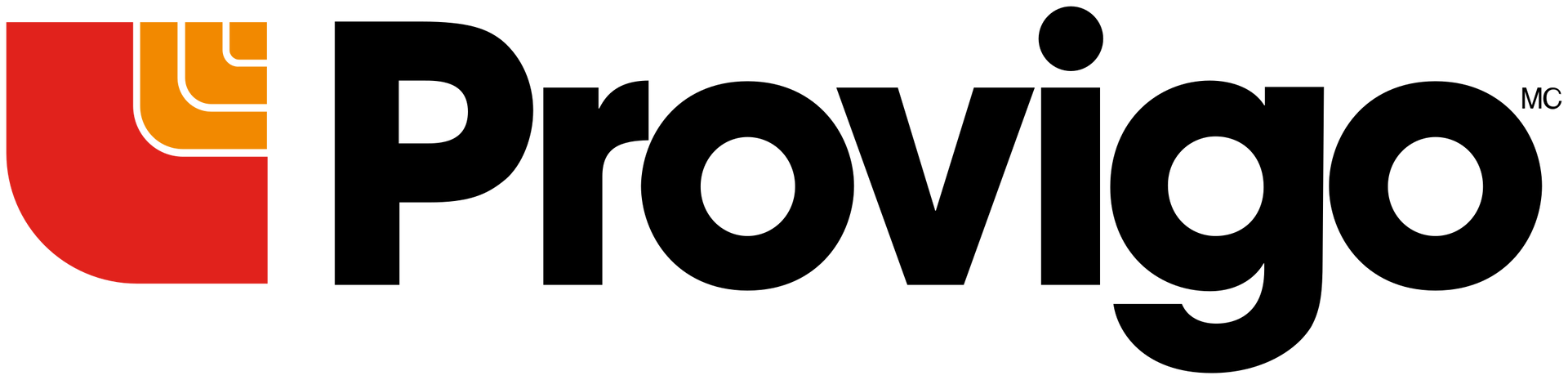 Le logo provigo est rouge et noir avec un u jaune dessus.
