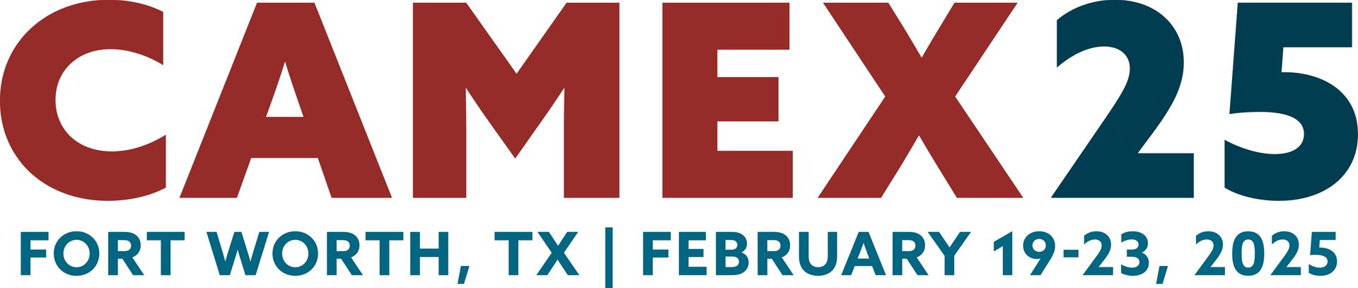 A logo for camex 25 in fort worth texas