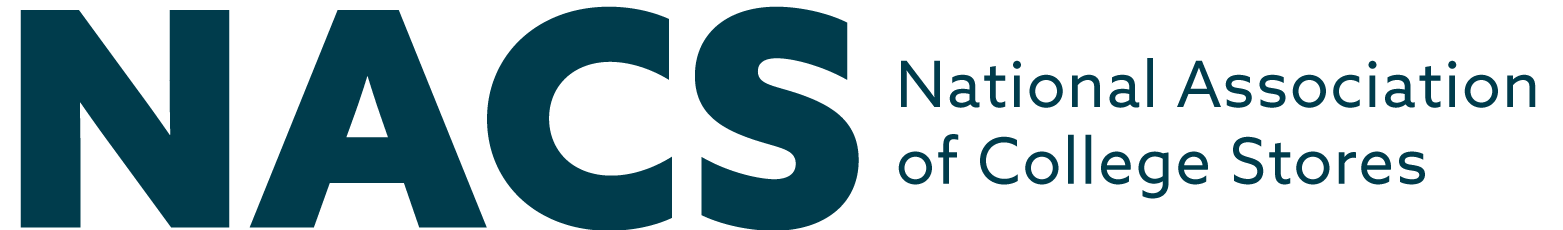 A logo for the national association of college stores