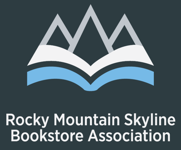 The logo for the rocky mountain skyline bookstore association
