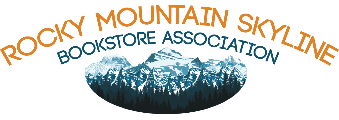 The logo for the rocky mountain skyline bookstore association
