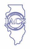 The logo for the iacs is a map of illinois.