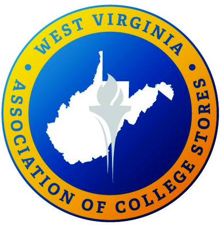 The logo for west virginia association of college stores