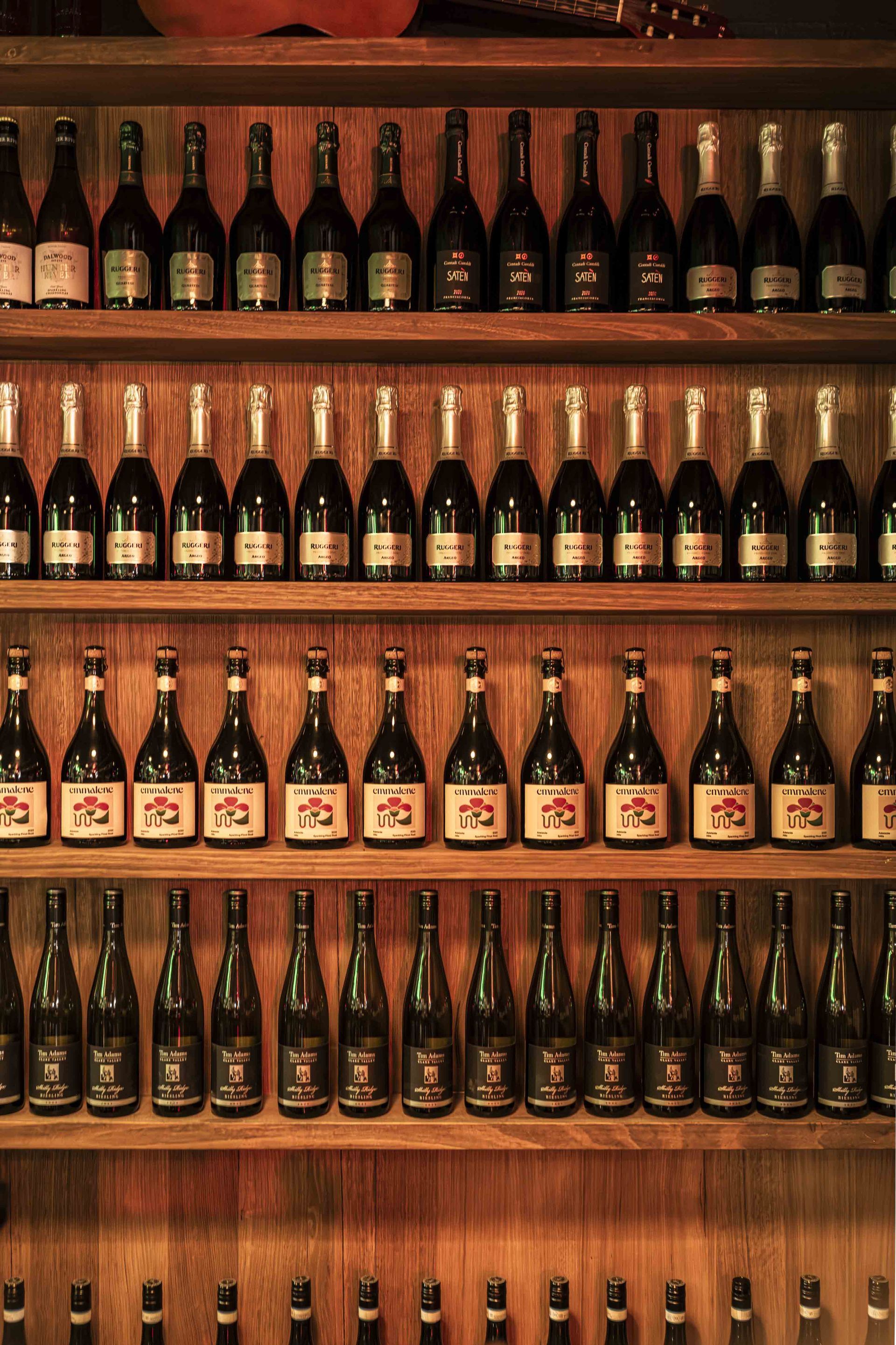 Wine shelf at Divino Osteria