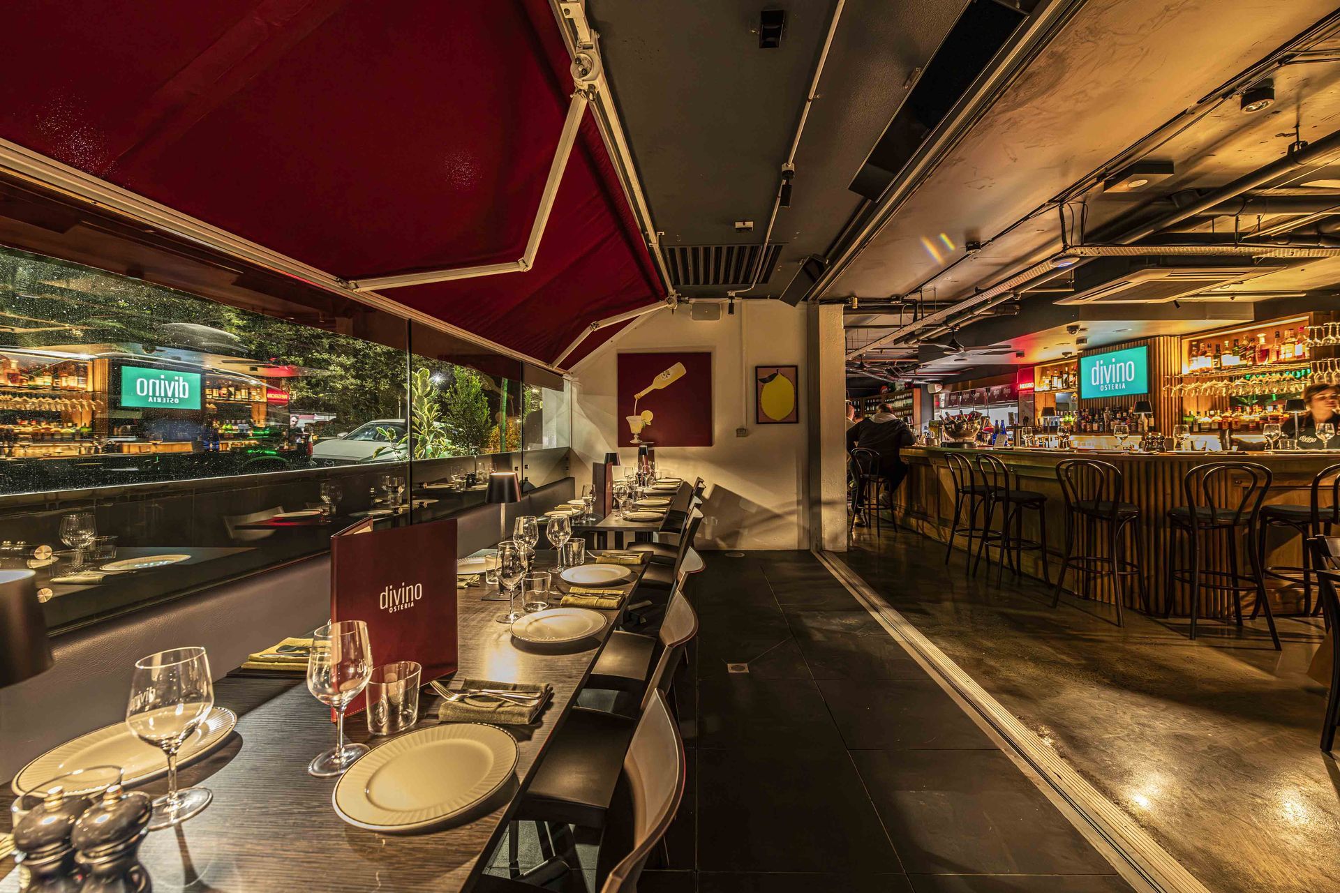 View from the back of the restaurant