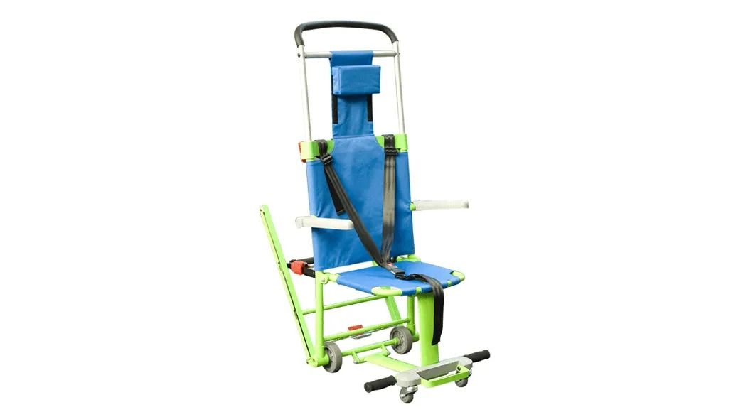 Green and blue emergency stair chair.