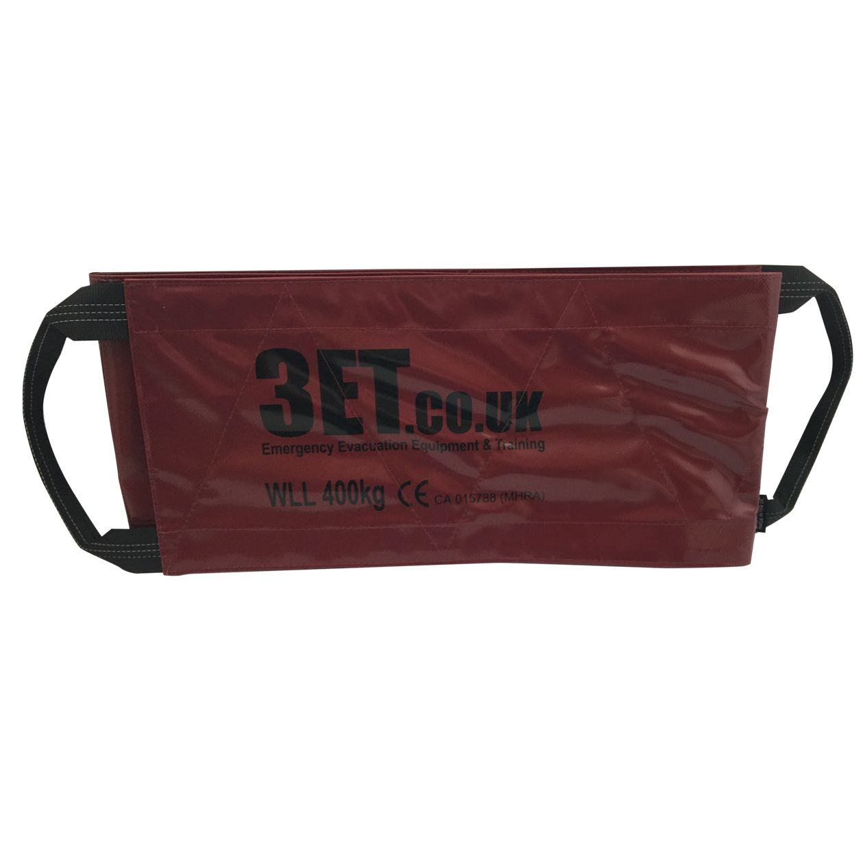 Red rectangular lifting sling with black handles; "3ET.co.uk" logo.