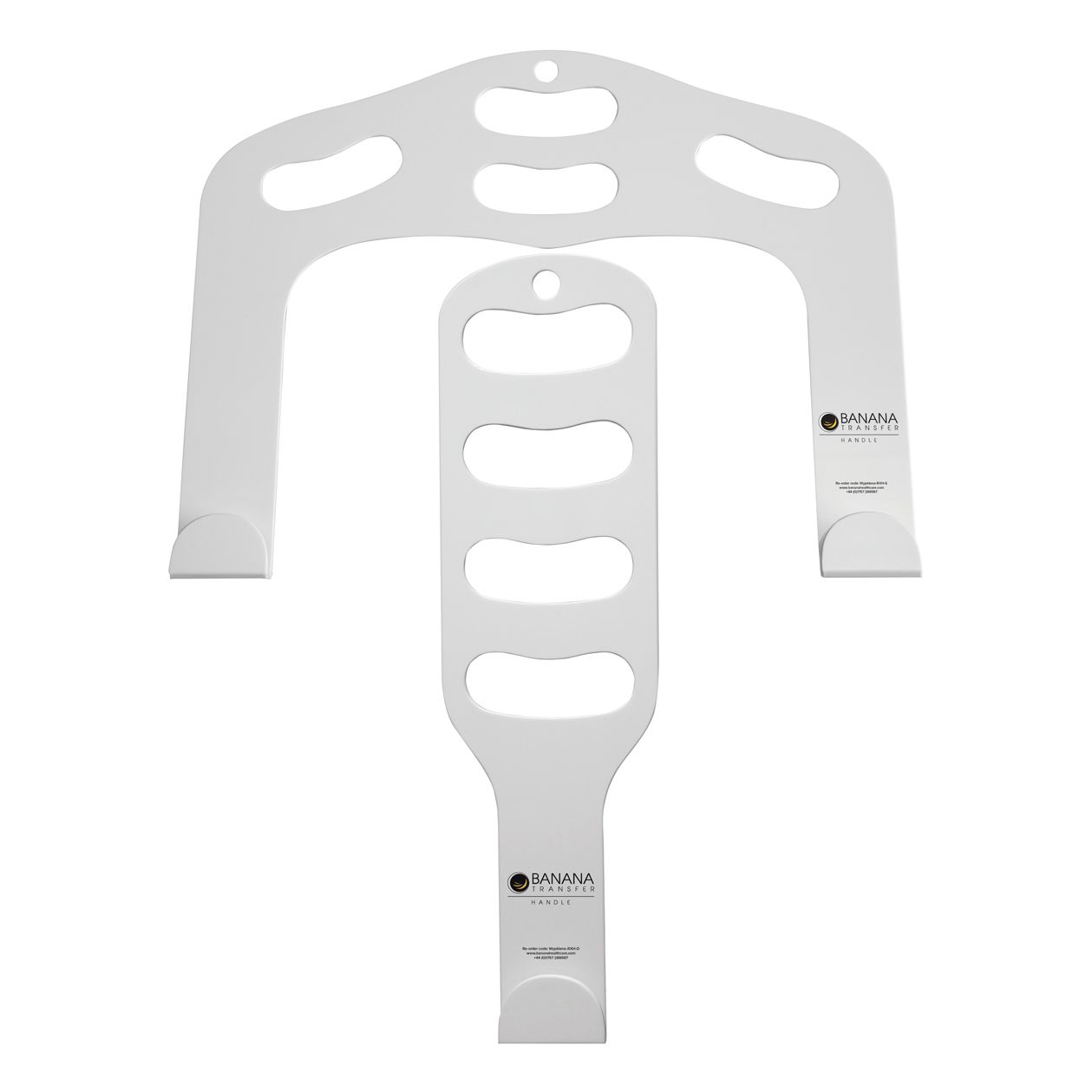 Two white foam cervical collars for medical use.