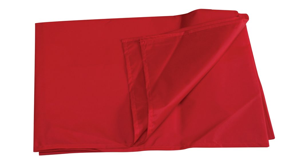 Red fabric, folded and layered.