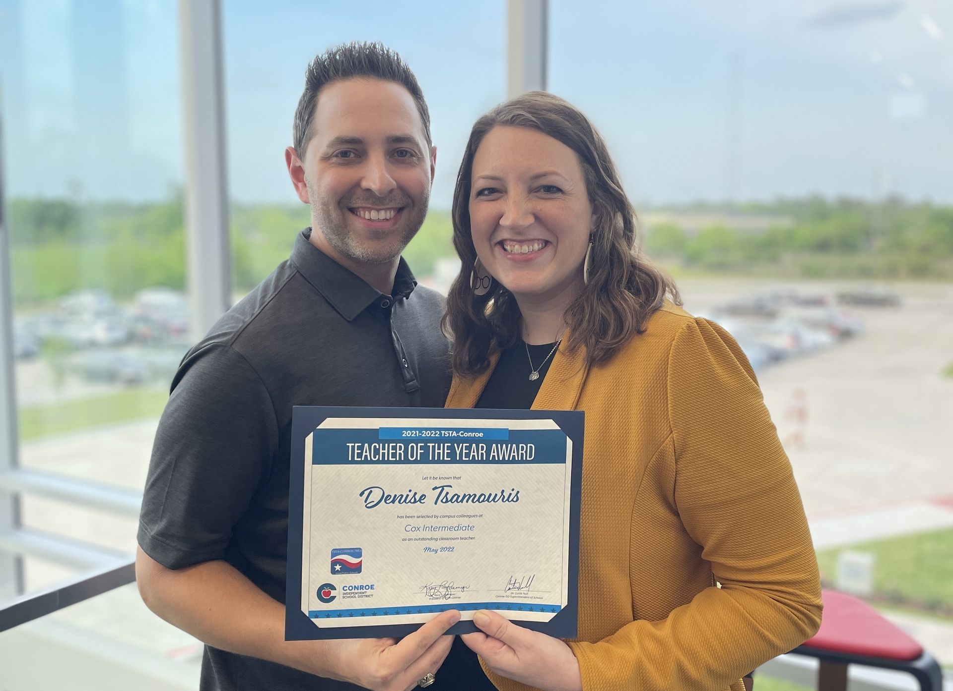 Denise's Teacher of the Year award